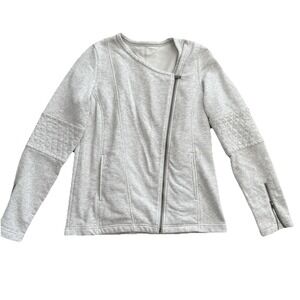 Under Armour Sweatshirt Womens Medium Asymetrical Zip Light Gray